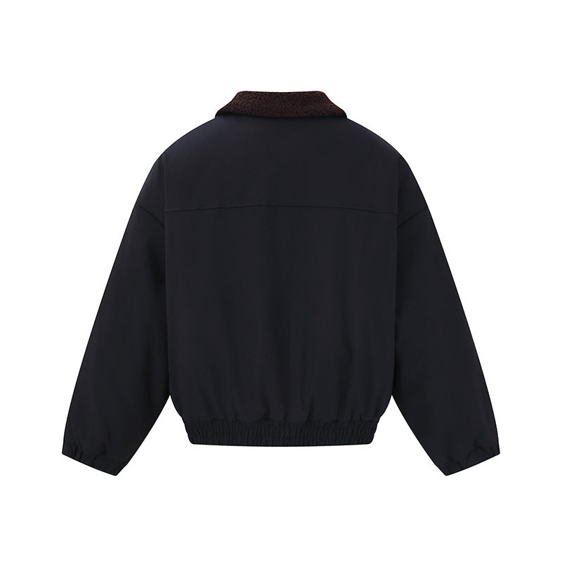 Unisex Boxy Blouson Jacket with Teddy Collar and Elastic Hem Mune Fashion
