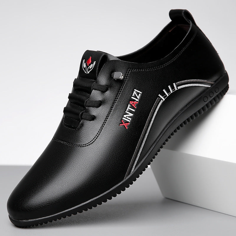 Men's Elegant Lightweight Leatherette Slip-On with Elastic Quick Lace and Contoured Rubber Sole Mune Fashion