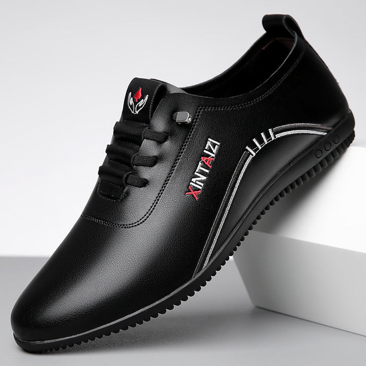 Men's Elegant Lightweight Leatherette Slip-On with Elastic Quick Lace and Contoured Rubber Sole Mune Fashion