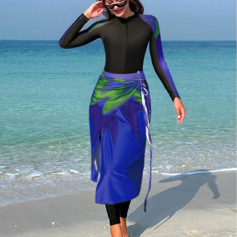 Women's functional sports swimsuit with wrap skirt Mune Fashion