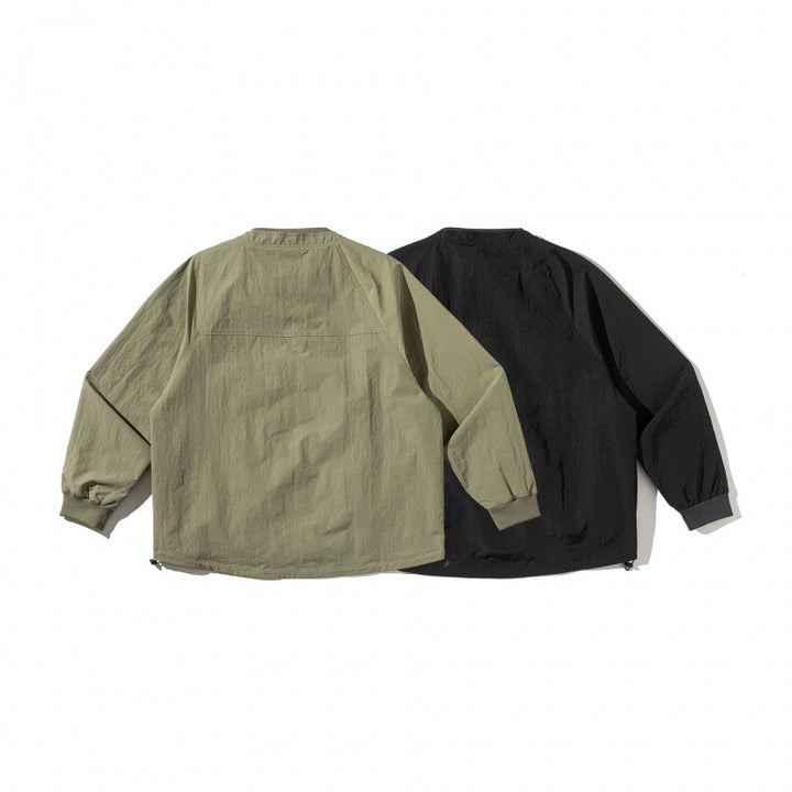 Unisex Short Cut Boxy Utility Over Jacket with Raglan Sleeves, Patch Pockets and Drawstring Hem Mune Fashion