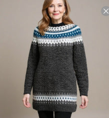 Women's cozy Norwegian knit sweater with stand-up collar and oversized fit Mune Fashion