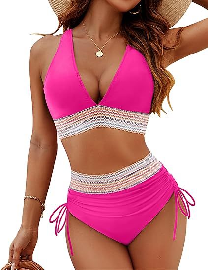Women's bikini set with adjustable waistband and sporty V-neck Mune Fashion