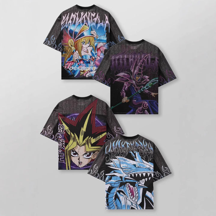 Unisex nan breathable mesh jersey with large area anime print and V-neck Mune Fashion