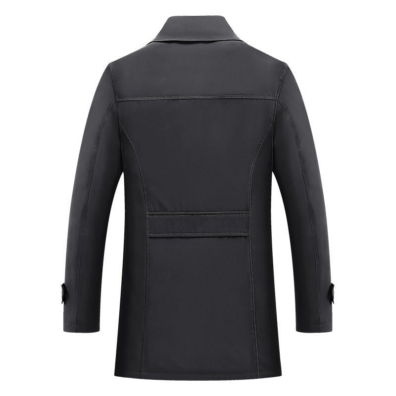 Men's short trench coat with checked lining and shoulder flaps Mune Fashion