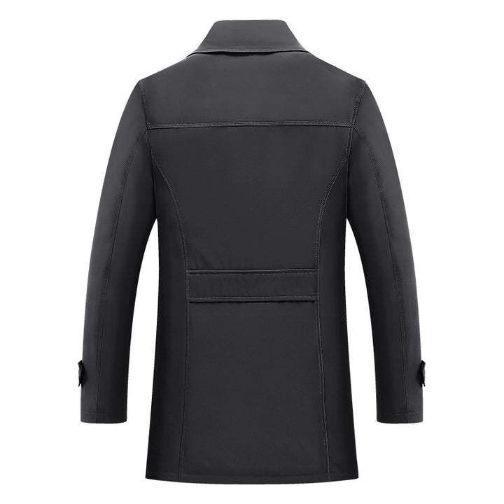Men's short trench coat with checked lining and shoulder flaps Mune Fashion