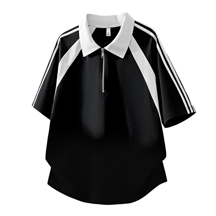 Men's sporty polo shirt with zipper