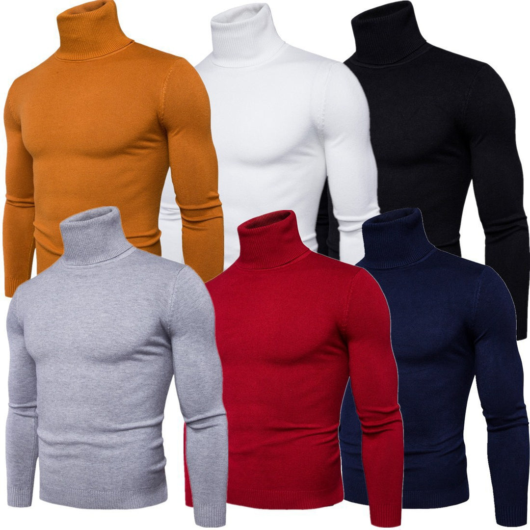 Men's narrow fitting turtleneck sweater made of fine knit Mune Fashion