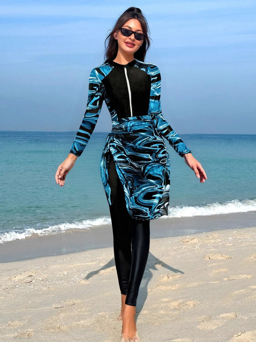 Women’s sporty surf suit with wrap skirt Mune Fashion