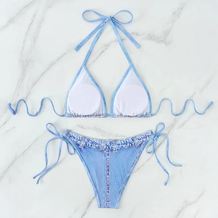 Damen Denim-Bikini mit modischem Schnitt Echo Archiv