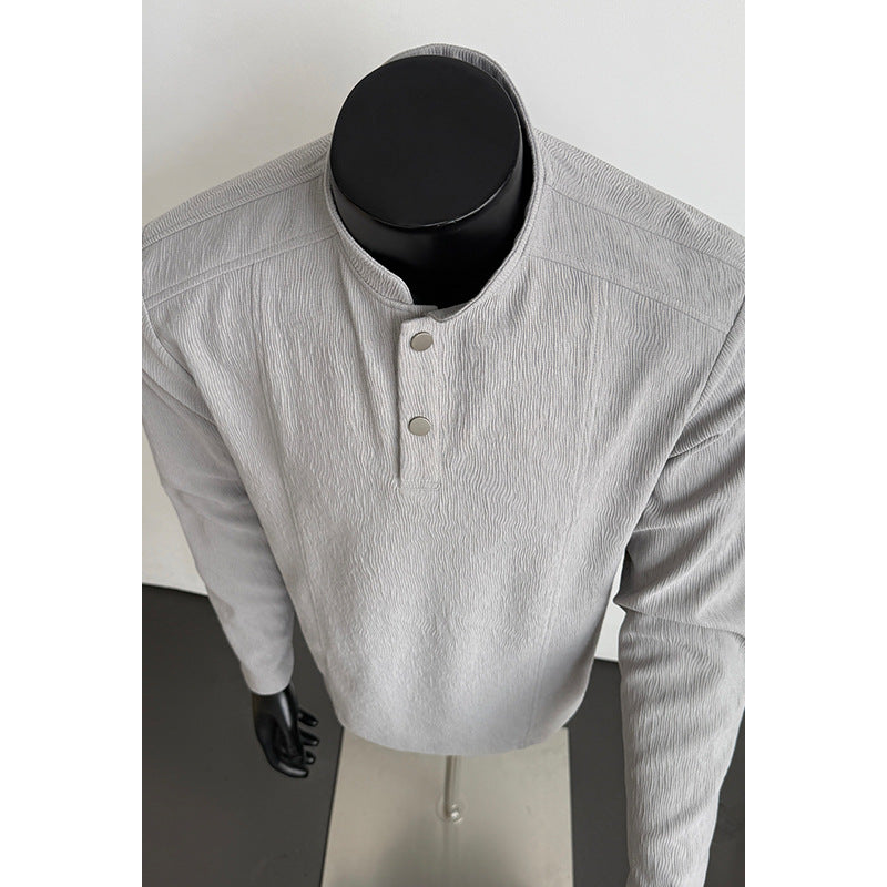 Men's High-Quality Long-Sleeved Sweater with Button Placket Mune Fashion