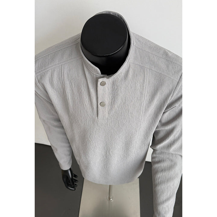 Men's High-Quality Long-Sleeved Sweater with Button Placket Mune Fashion