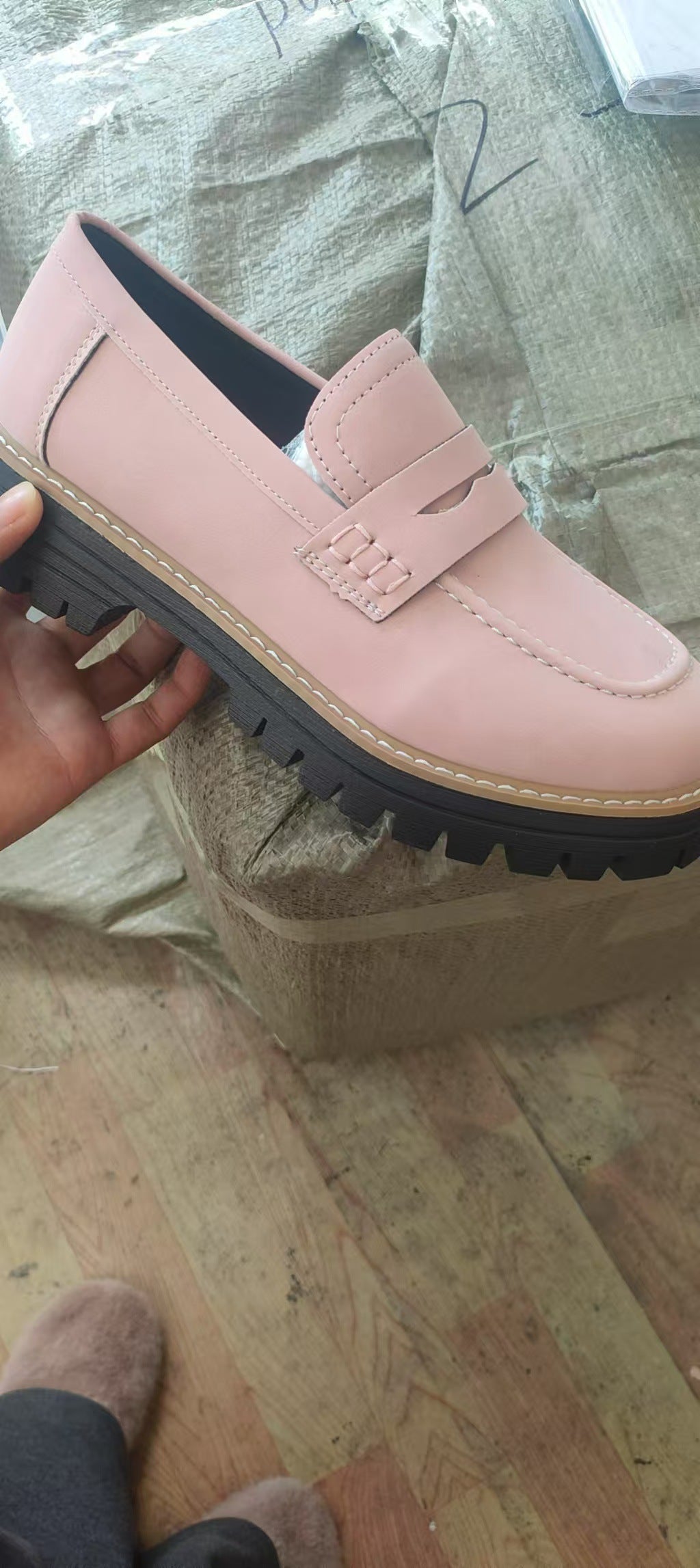 Men's robust penny loafers with distinctive profile sole, handcrafted decorative stitching, and padded comfort footbed Mune Fashion