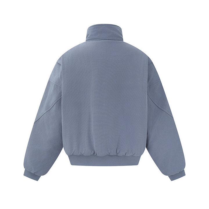 Unisex Boxy-padded Short Jacket with High Collar and Minimalist Seam Design Mune Fashion