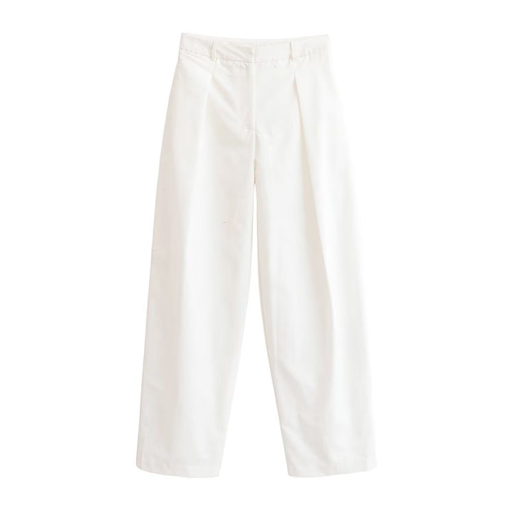 Women's high-waisted wide-leg trouser suit with pleats and crease Mune Fashion