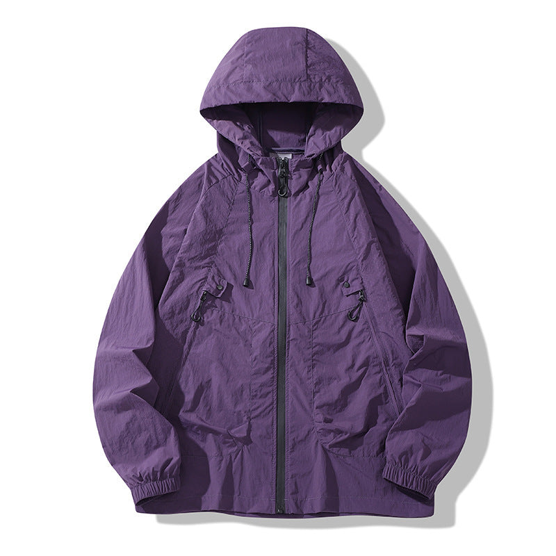 Unisex Lightweight Rain Jacket with Adjustable Hood Mune Fashion