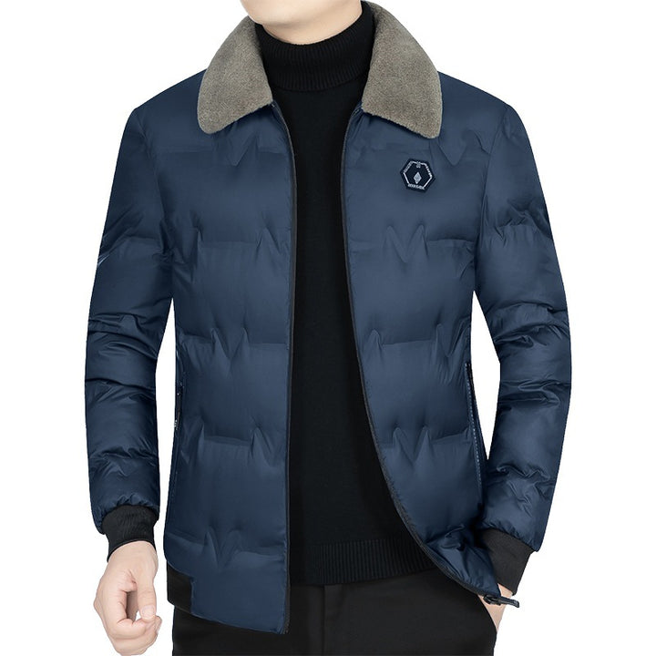 Men's Quilted Winter Jacket with Faux Fur Collar and Thermal Filling Mune Fashion