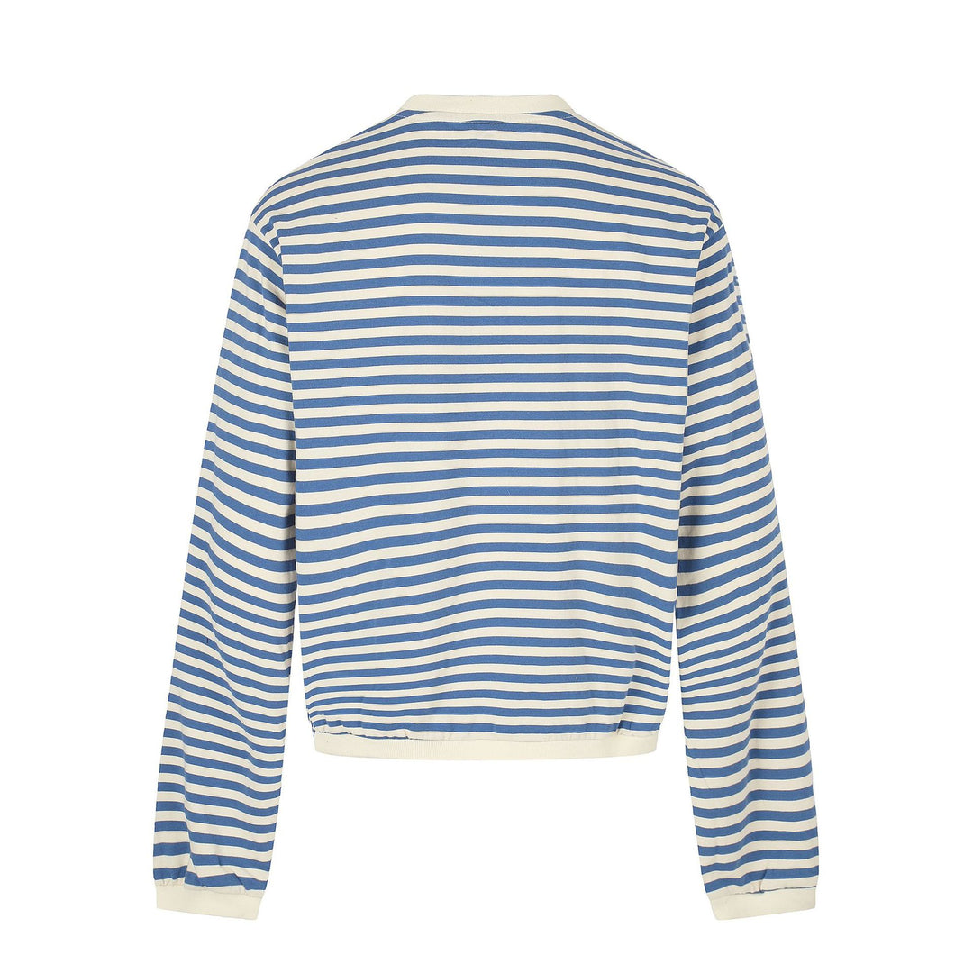 Women's maritime striped sweatshirt with decorative cords Mune Fashion