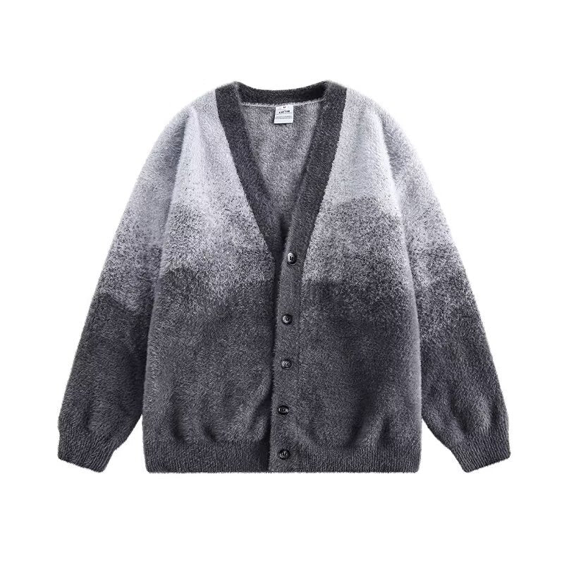 Women Comfortable Cardigan with Button Placket and V-Neck Mune Fashion
