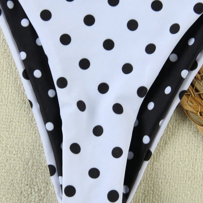 Women's triangle bikini set with fashionable polka dot design Mune Fashion