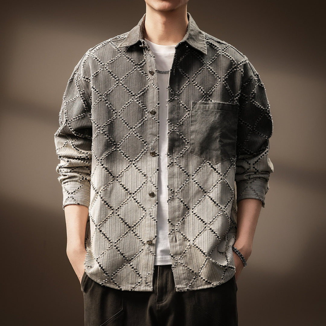 Men's Fashion Shirt Jacket with Quilted Design Mune Fashion