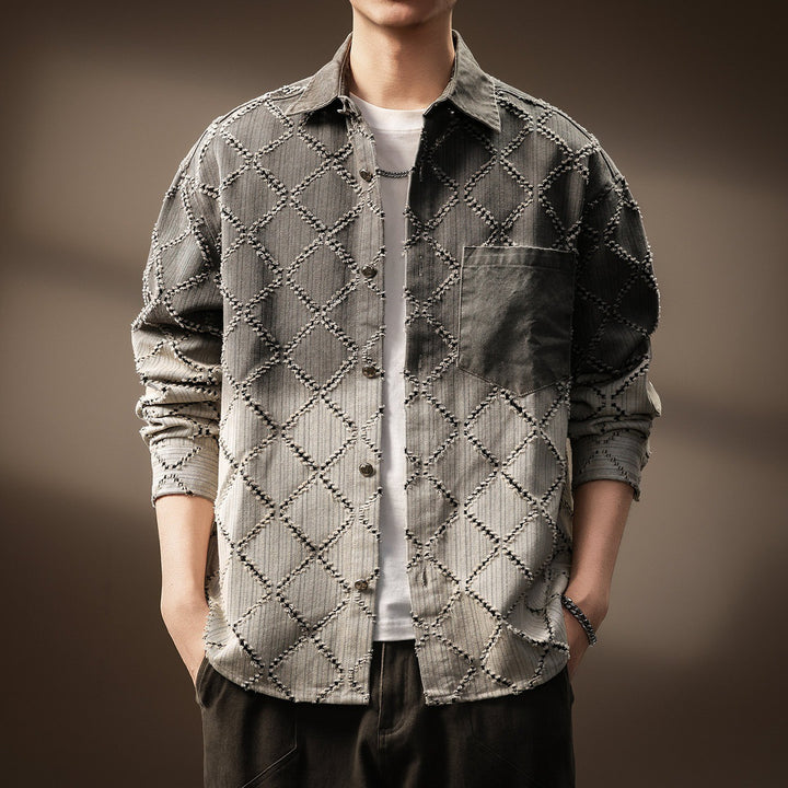 Men's Fashion Shirt Jacket with Quilted Design Mune Fashion