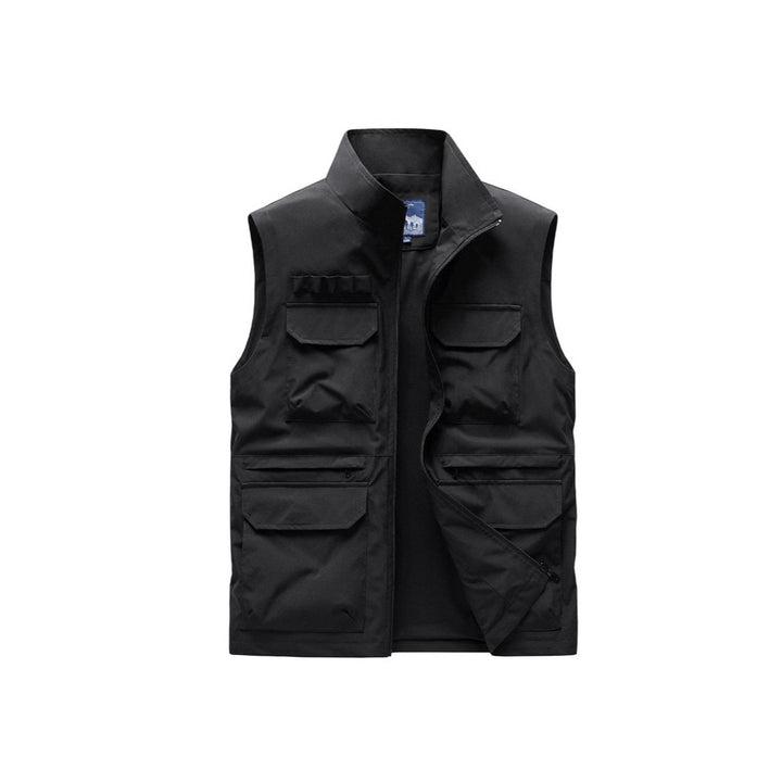 Men's Multifunctional Work Vest with Multiple Flap Pockets and Zipper Mune Fashion