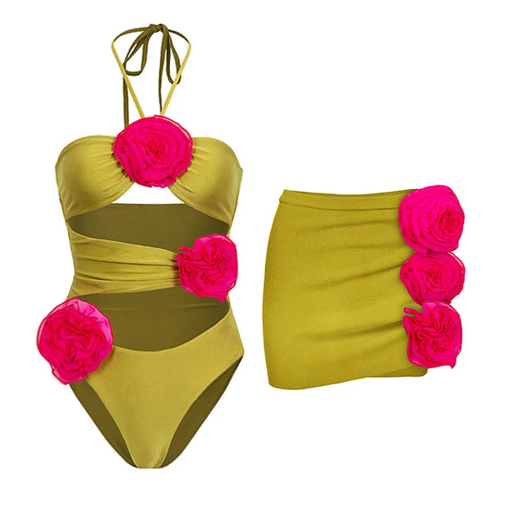 Women's Bikini Set with Floral Ruffle Design Mune Fashion