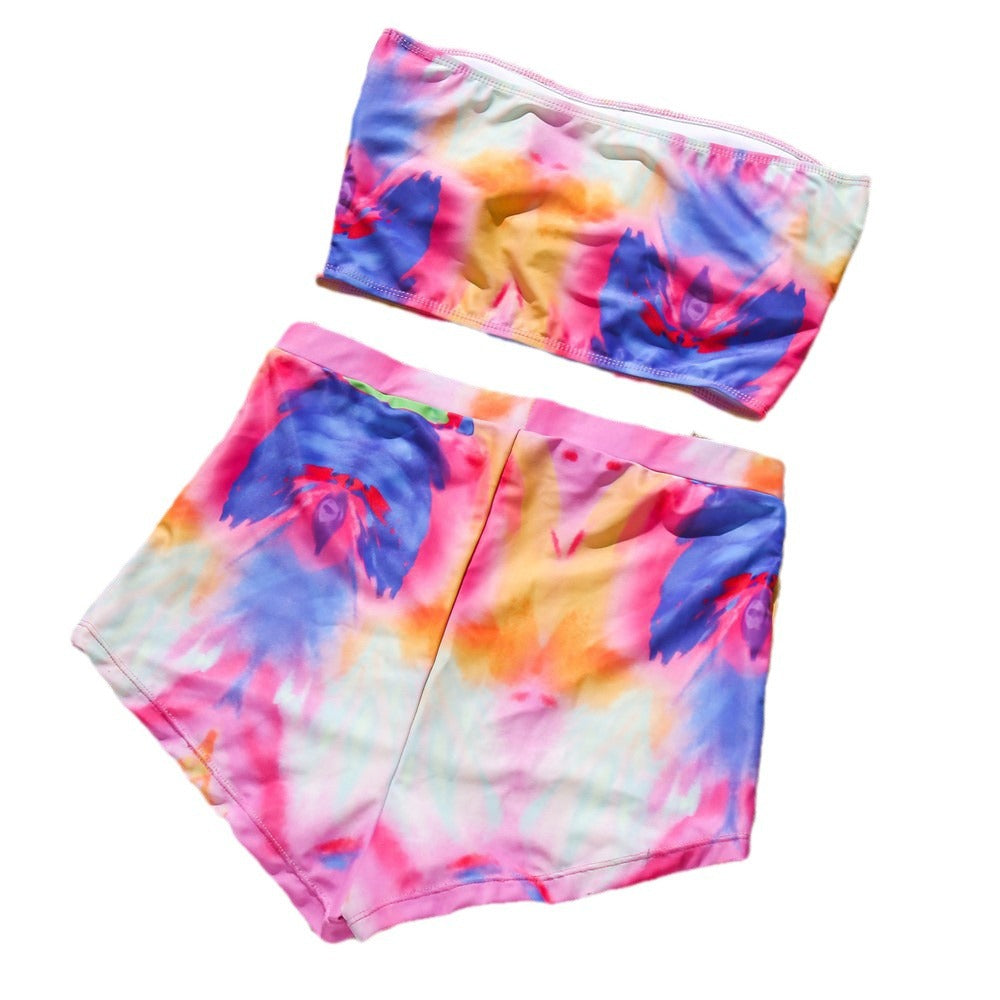 Women's High-Cut Bikini Set with Modern Tie-Dye Design Mune Fashion