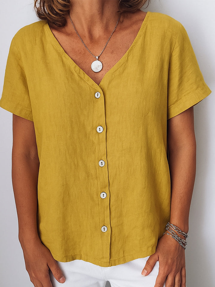 Women's linen blouse with button details Mune Fashion