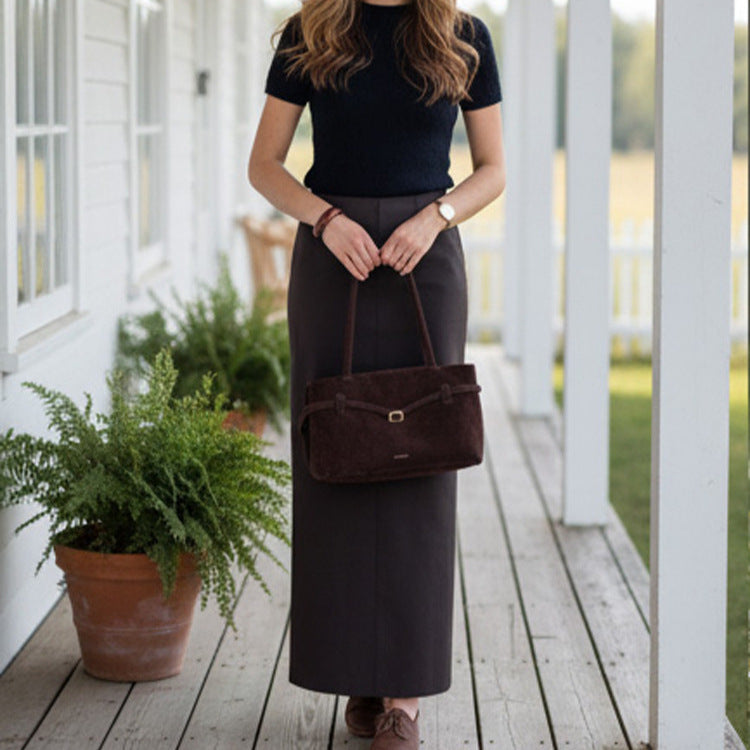 Women Two-Piece Tailoring Set with Cropped Blazer and High-Waisted Pencil Midi Skirt Mune Fashion