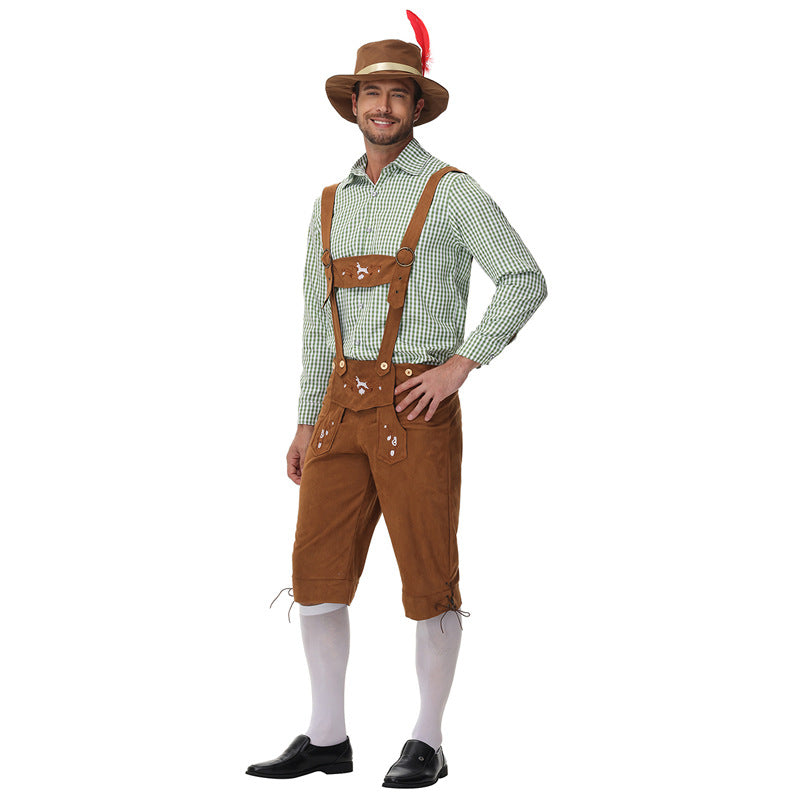 Men's traditional lederhosen with suspenders and embroidery Mune Fashion