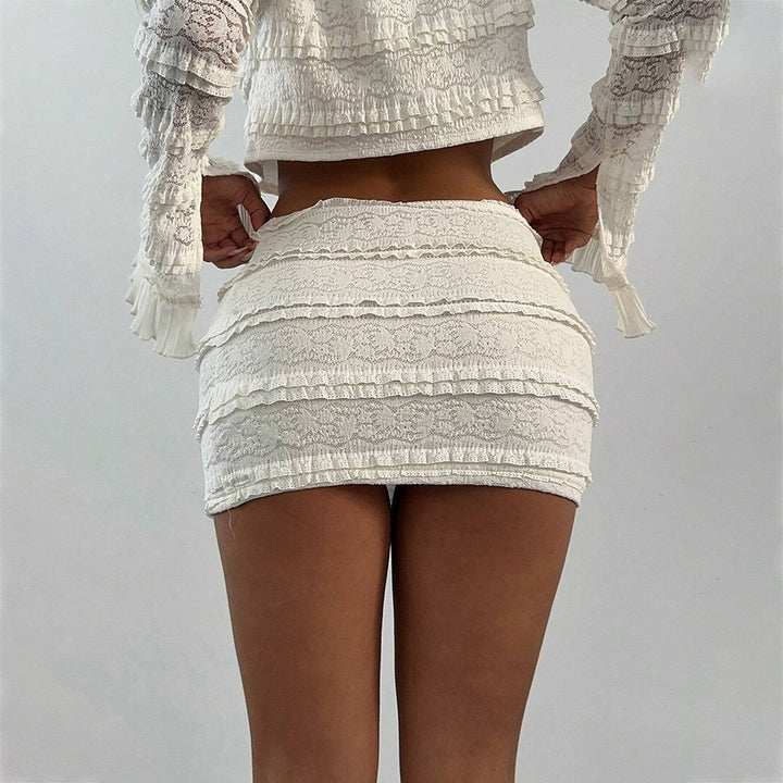 Women playful lace skirt with ruffles Mune Fashion