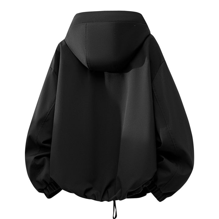 Unisex Oversize Rain and Wind Jacket with Hood, Water-Repellent Functional Membrane Mune Fashion