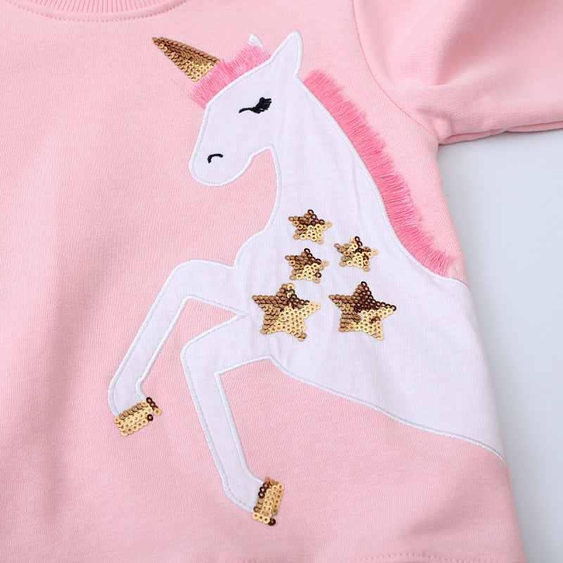 Girl's sweatshirt with glittering unicorn motif Mune Fashion