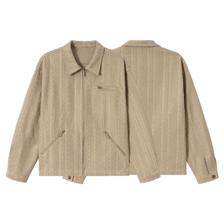 Unisex Textured Boxy Blouson Jacket with Full Zip Mune Fashion