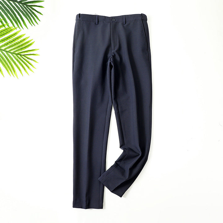 Men's Elegant Straight Cut Suit Trousers with Fold and Straight Leg Mune Fashion