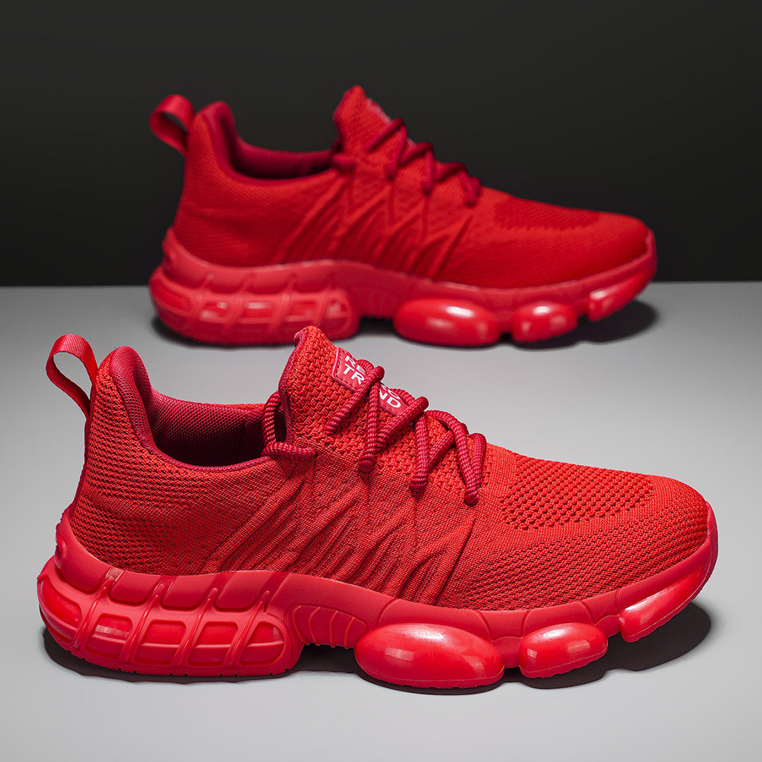 Unisex breathable knit sneakers with integrated air capsule cushioning and flexible rubber shell Mune Fashion