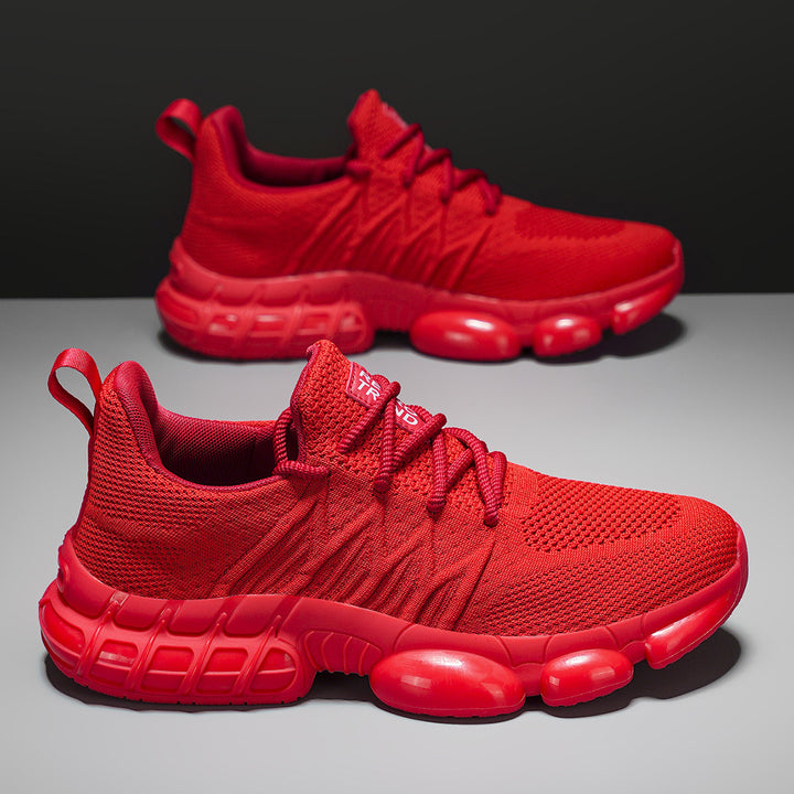Unisex breathable knit sneakers with integrated air capsule cushioning and flexible rubber shell Mune Fashion