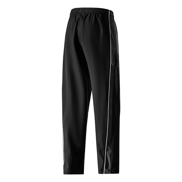 Men's Lightweight Training Pants in Relaxed Fit with Elastic Tunnel Drawstring and Contrast Side Piping Mune Fashion