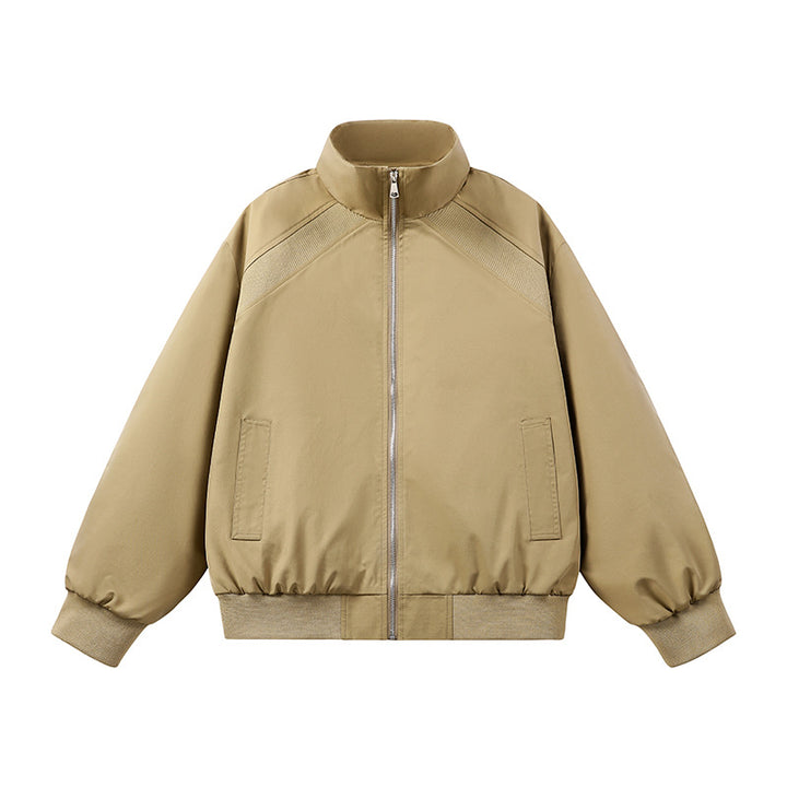 Men's faux velvet bomber jacket in oversized boxy cut with two-way zipper & elastic hem Mune Fashion