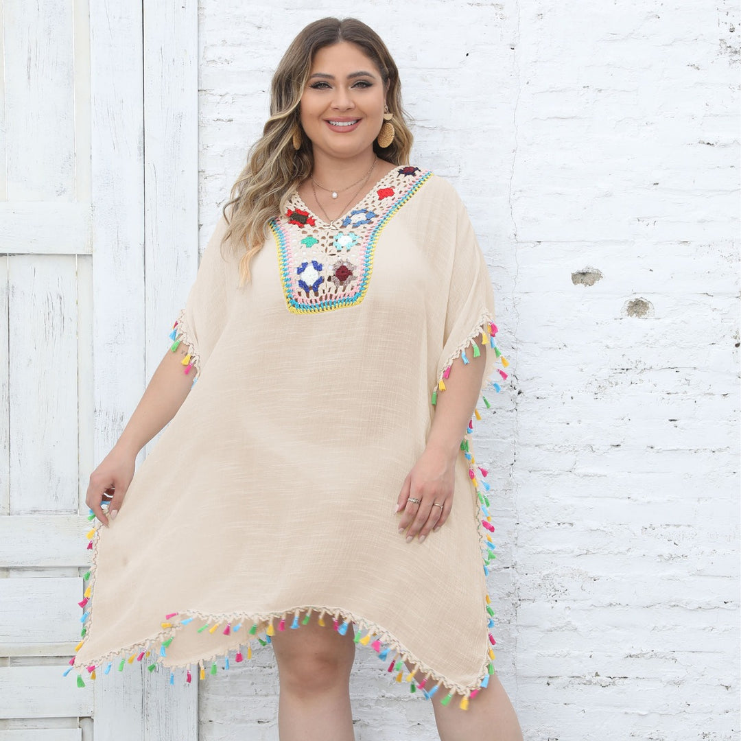 Women's Beach Tunic with Fringed Details Mune Fashion