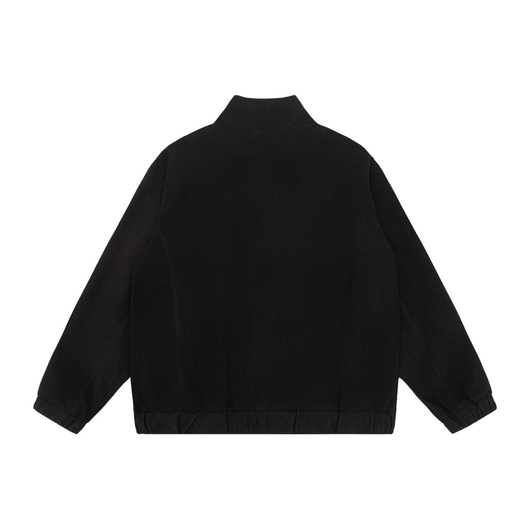 Unisex short jacket in boxy cut made of wool blend with funnel collar and zipper Mune Fashion