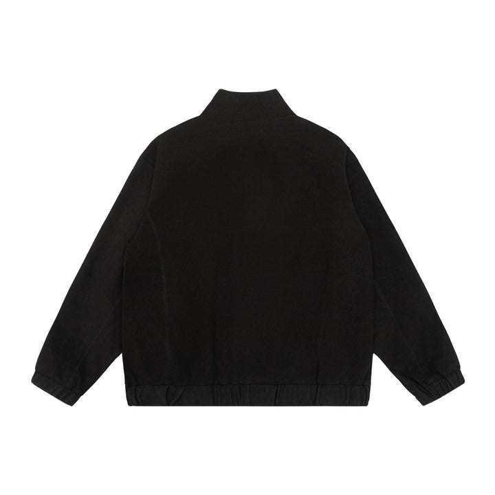 Unisex short jacket in boxy cut made of wool blend with funnel collar and zipper Mune Fashion