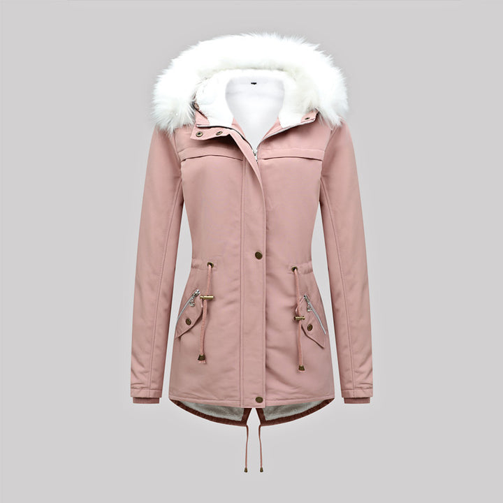 Women's Tailored Winter Parka with Thermofleece Lining and Detachable Faux Fur Hood Mune Fashion