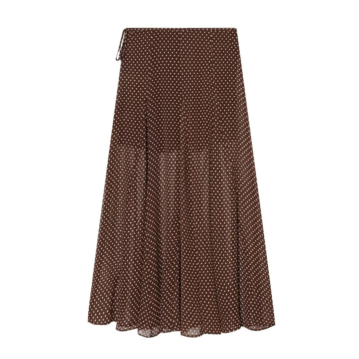 Women's wrap midi skirt made of flowing viscose look with polka dot print Mune Fashion
