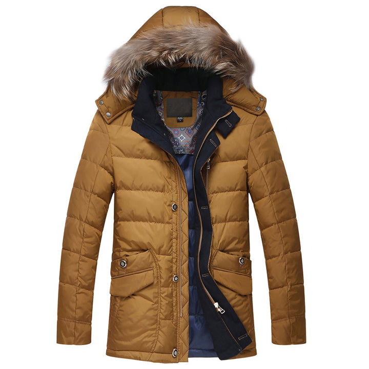 Men's Quilted Short Jacket with Teddy Collar and Crest Application Mune Fashion