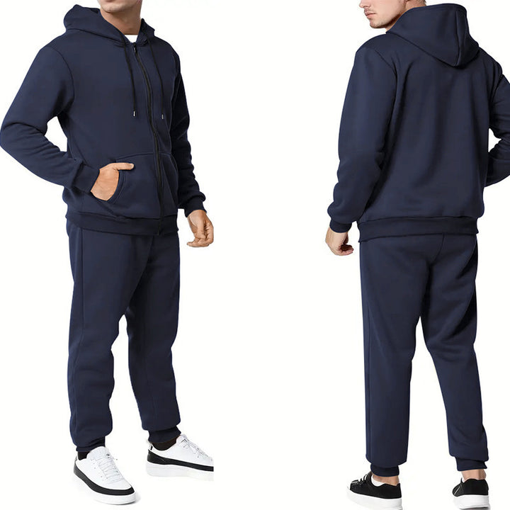 Men's two-piece zip hoodie and tapered jogging pants made of French Terry Mune Fashion