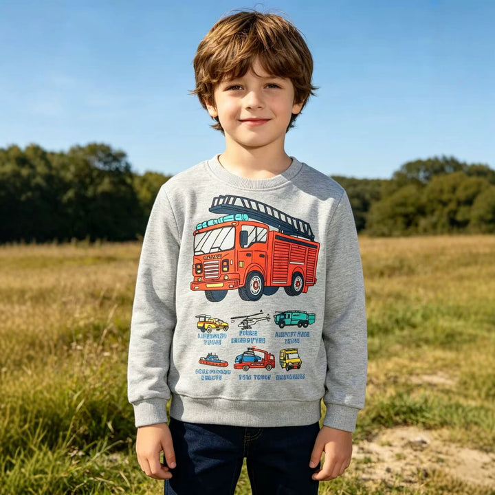 Boys sweatshirt with cool firefighter design Mune Fashion