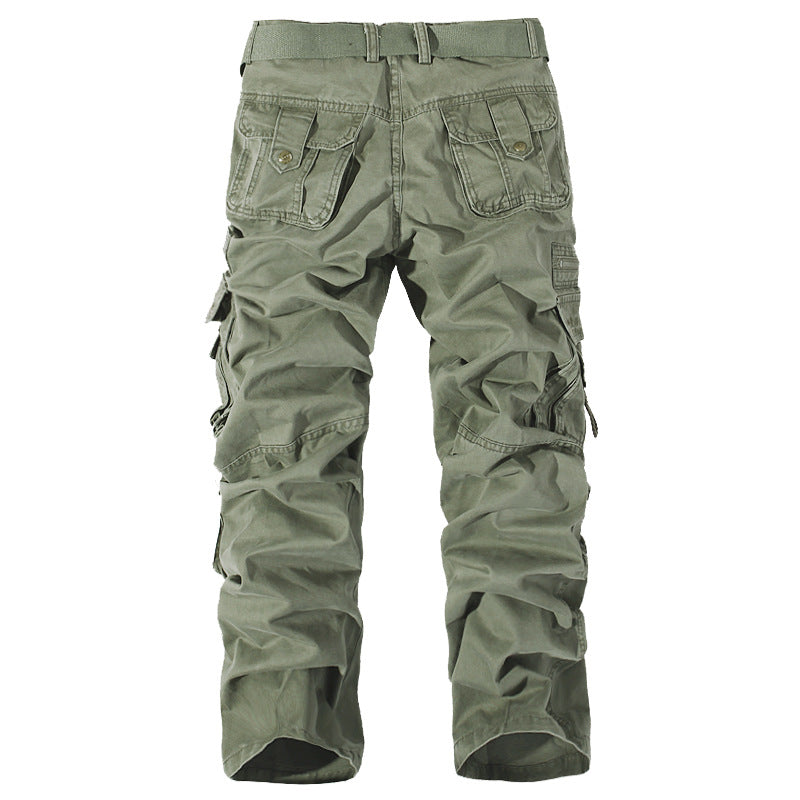 Men's Robust Cargo Work Pants with Multiple Pockets, Knee Pleats and Relaxed Fit Mune Fashion